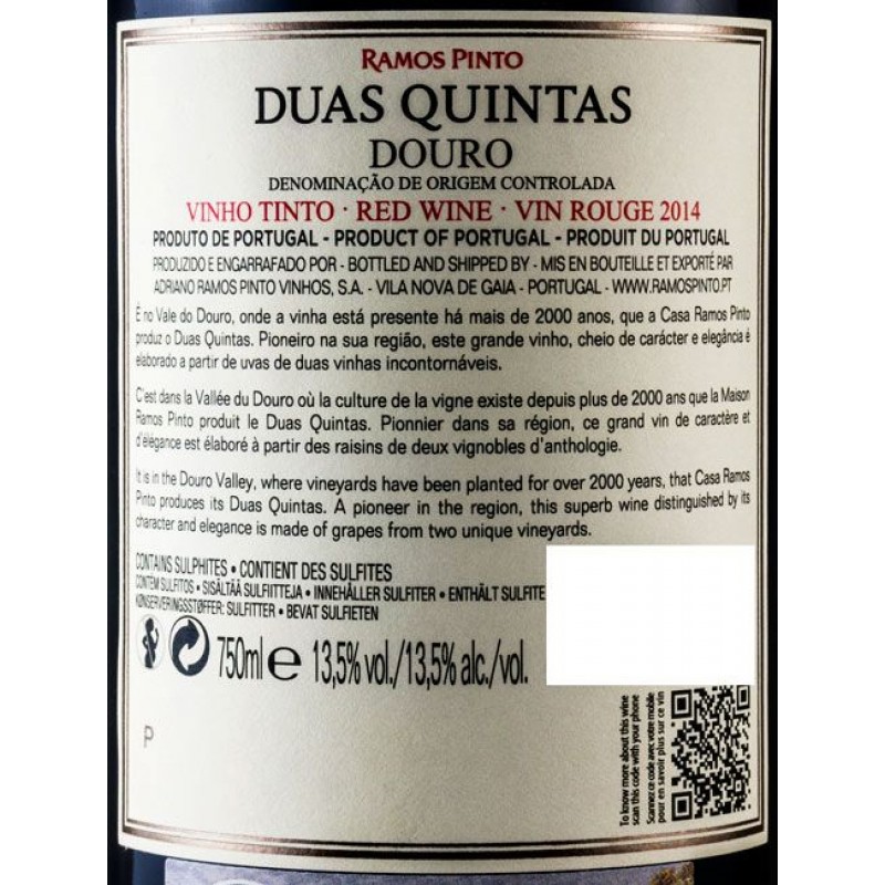 VINHO DUAS QUINTAS TINTO DOURO